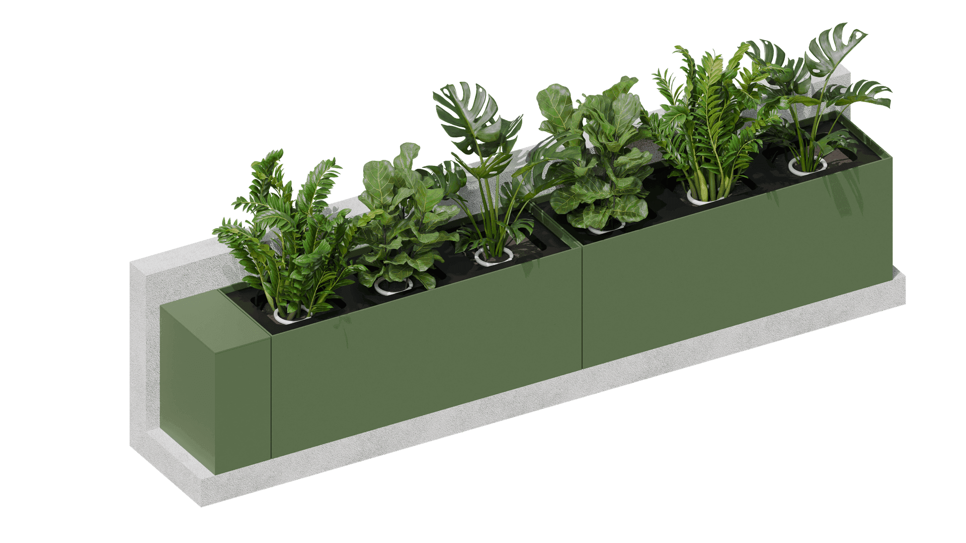 Floreira Modular Plástica - Sistema completo com vasos modulares e irrigação integrada