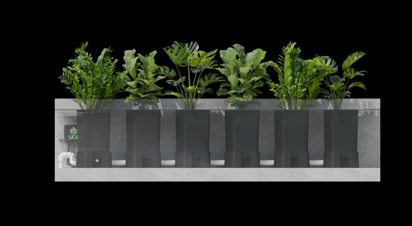 Floreira Autoirrigável - Detalhe da Instalação do Sistema de Autoirrigação